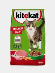 Сухой полнорационный корм KITEKAT™ для взрослых кошек «Мясной Пир», 1.9кг