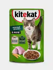 Влажный корм KITEKAT™ для кошек со вкусом кролика в желе «Нежный кролик», 28 шт по 85г
