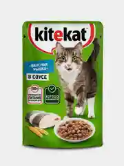 Влажный корм KITEKAT™ для кошек, со вкусом рыбы в соусе. «Вкусная рыбка», 28 шт по 85г
