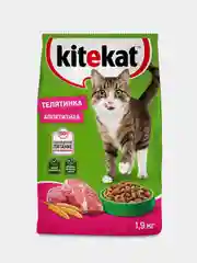 Сухой полнорационный корм KITEKAT™ для взрослых кошек «Телятинка Аппетитная», 1.9кг
