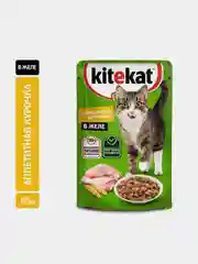 Влажный корм KITEKAT™ для кошек со вкусом курицы в желе «Аппетитная курочка», 28 шт по 85г