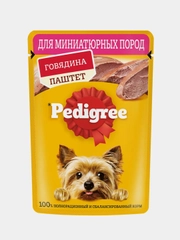 Влажный корм PEDIGREE® для миниатюрных пород, паштет с говядиной, 28x80г