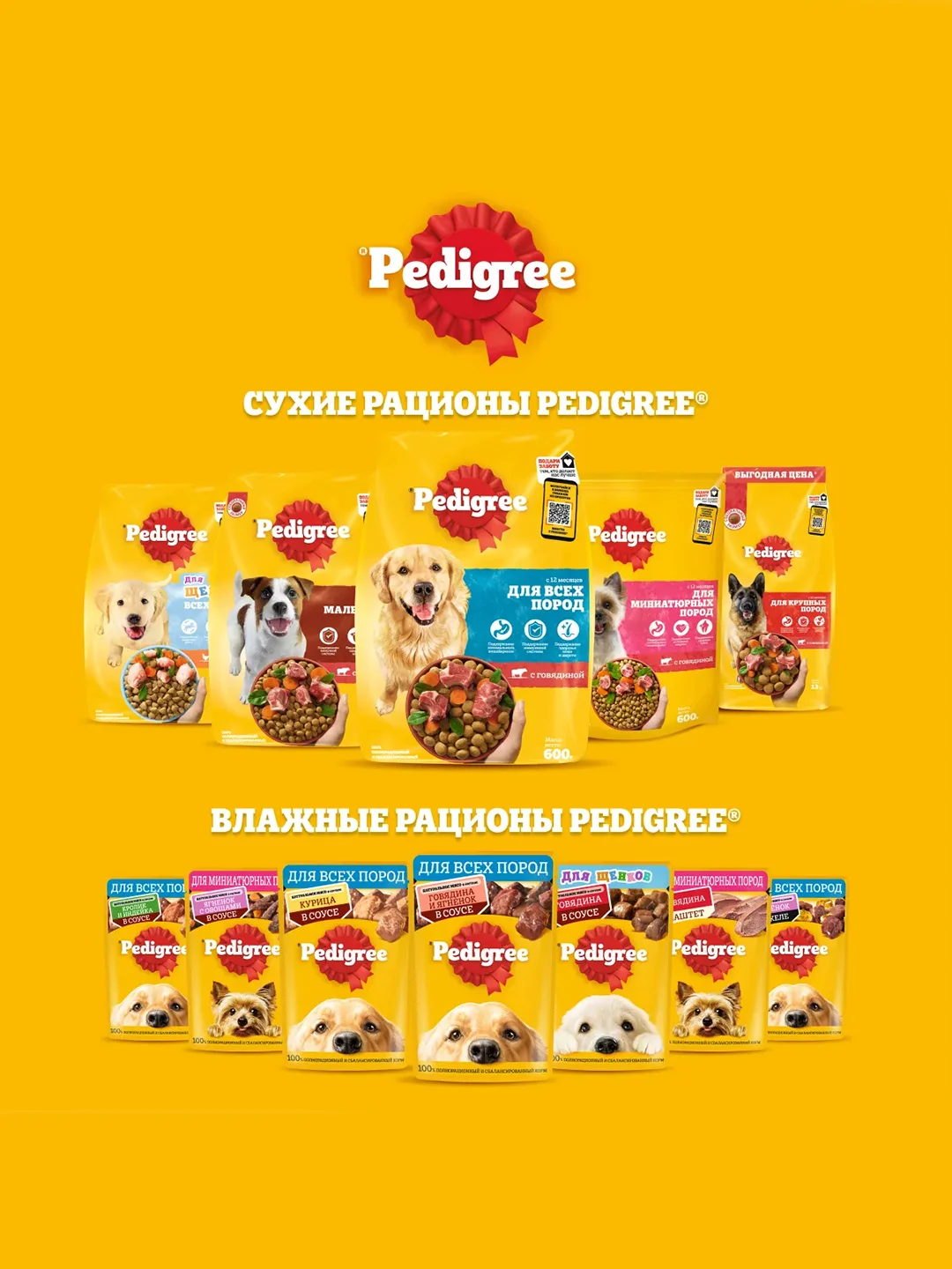 Влажный корм PEDIGREE® для миниатюрных пород, паштет с говядиной, 28x80г