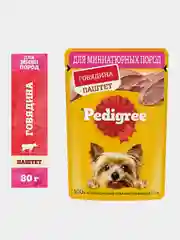 Влажный корм PEDIGREE® для миниатюрных пород, паштет с говядиной, 28x80г