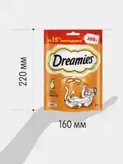 Лакомство для кошек Dreamies™ подушечки с курицей, 200г