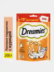 Лакомство для кошек Dreamies™ подушечки с курицей, 200г