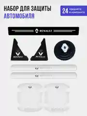 Набор для защиты авто Renault (Рено) 24 предмета: на пороги, двери, ручки, зеркала