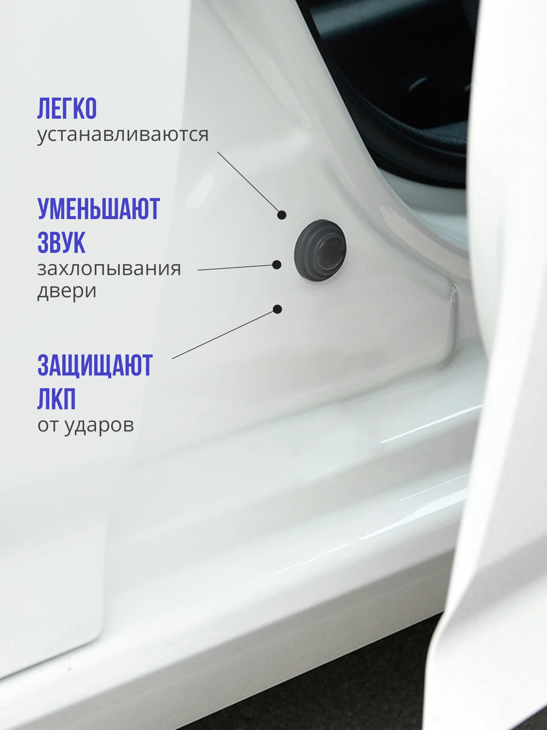 Набор для защиты авто KIA (Киа) 24 предмета: на пороги, двери, ручки, зеркала