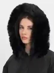 Черный женская куртка зимняя