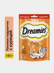 Лакомство для кошек Dreamies подушечки с курицей, 140г