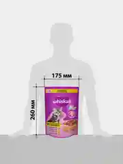 Сухой корм WHISKAS® для котят «Подушечки с молочной начинкой, с индейкой и морковью», 350г