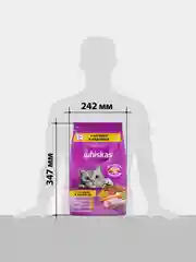 Сухой корм WHISKAS® для кошек «Подушечки с паштетом. Ассорти с курицей и индейкой», 1.9кг