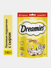 Лакомство для кошек Dreamies подушечки с сыром, 140г