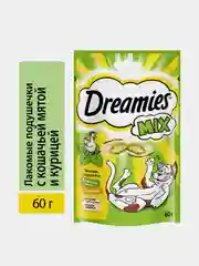 Лакомство Dreamies™ MIX для взрослых кошек, с мятой и курицей, 60г