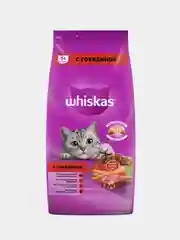 Сухой корм WHISKAS® для кошек «Вкусные подушечки с нежным паштетом, с говядиной», 5кг