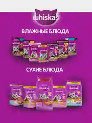 Сухой корм WHISKAS® для кошек «Вкусные подушечки с нежным паштетом, с говядиной», 5кг