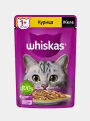 Влажный корм WHISKAS® для кошек, желе с курицей, 28 шт по 75г