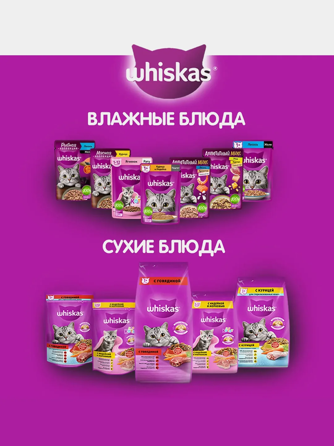 Влажный корм WHISKAS® для кошек, желе с курицей, 28 шт по 75г