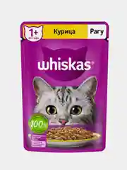 Влажный корм WHISKAS® для кошек, рагу с курицей, 28 шт по 75г