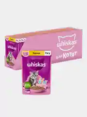 Влажный корм WHISKAS® для котят от 1 до 12 месяцев, рагу с курицей, 28 шт по 75г