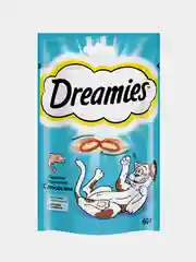 Лакомство для кошек Dreamies подушечки с лососем, 60г