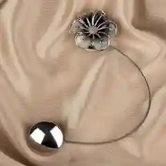 Подхват для штор Лютик, d = 5,5 см, цвет серебряный