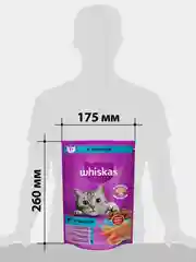 Сухой корм WHISKAS® для взрослых кошек «Подушечки с паштетом. Обед с лососем», 350г