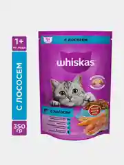 Сухой корм WHISKAS® для взрослых кошек «Подушечки с паштетом. Обед с лососем», 350г
