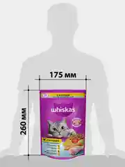 Сухой корм WHISKAS® для стерилизованных кошек, с курицей и вкусными подушечками, 350г