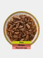 Влажный корм WHISKAS Аппетитный микс для кошек, утка и печень в мясном соусе, 28 шт по 75г