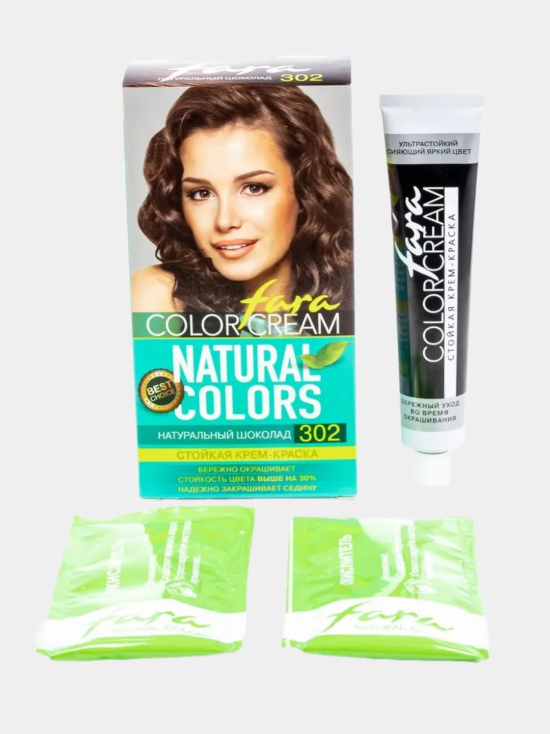 Крем-краска для волос Fara Natural Colors, 302 Натуральный шоколад