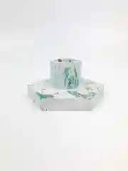 Бирюзовый подсвечники для столовых свечей из гипса, 2 шт