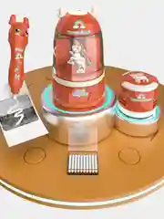 Подарочный новогодний набор канцелярский электро точилка, настольный пылесос и стерка