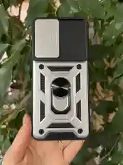 Серебряный чехол противоударный armors для Honor 90 Lite / Хонор 90 Лайт с защитой камеры
