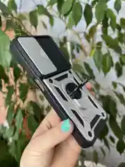 Серебряный чехол противоударный armors для Honor X7B / Хонор Х7В с защитой камеры