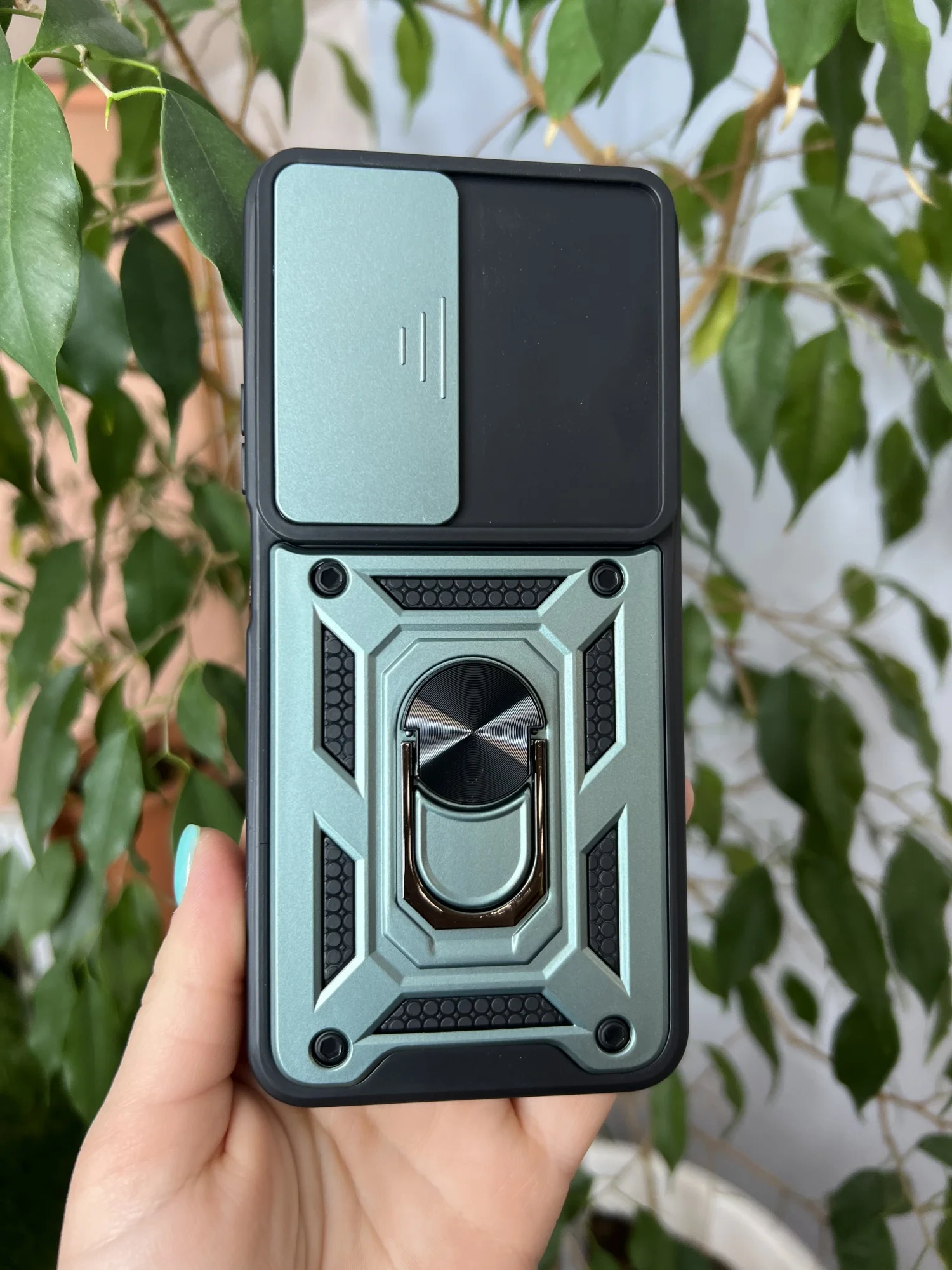 Зеленый чехол противоударный armors для Honor X7B / Хонор Х7В с защитой камеры