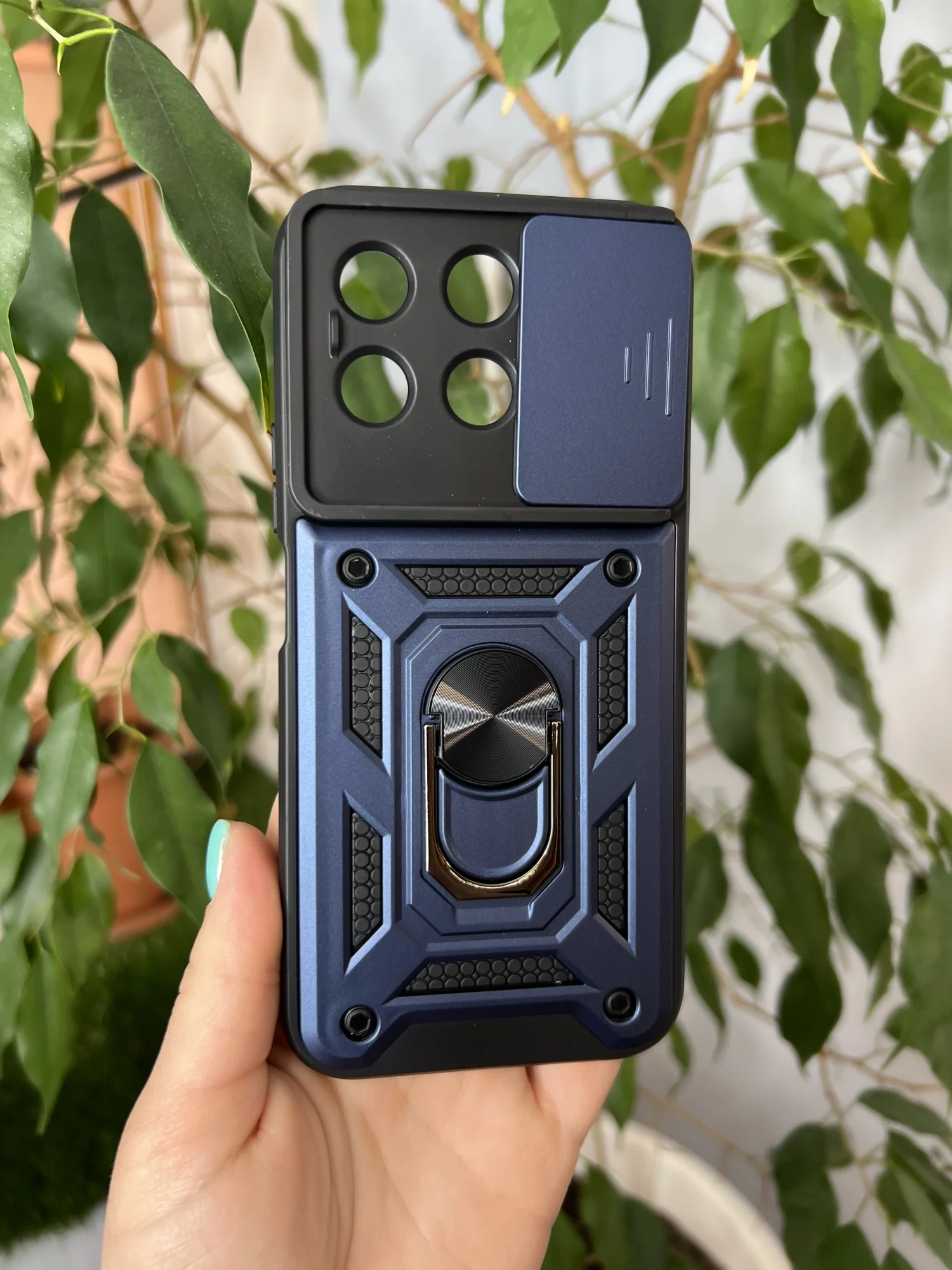 Темно-синий чехол противоударный armors для Honor X8B / Хонор Х8В с защитой камеры