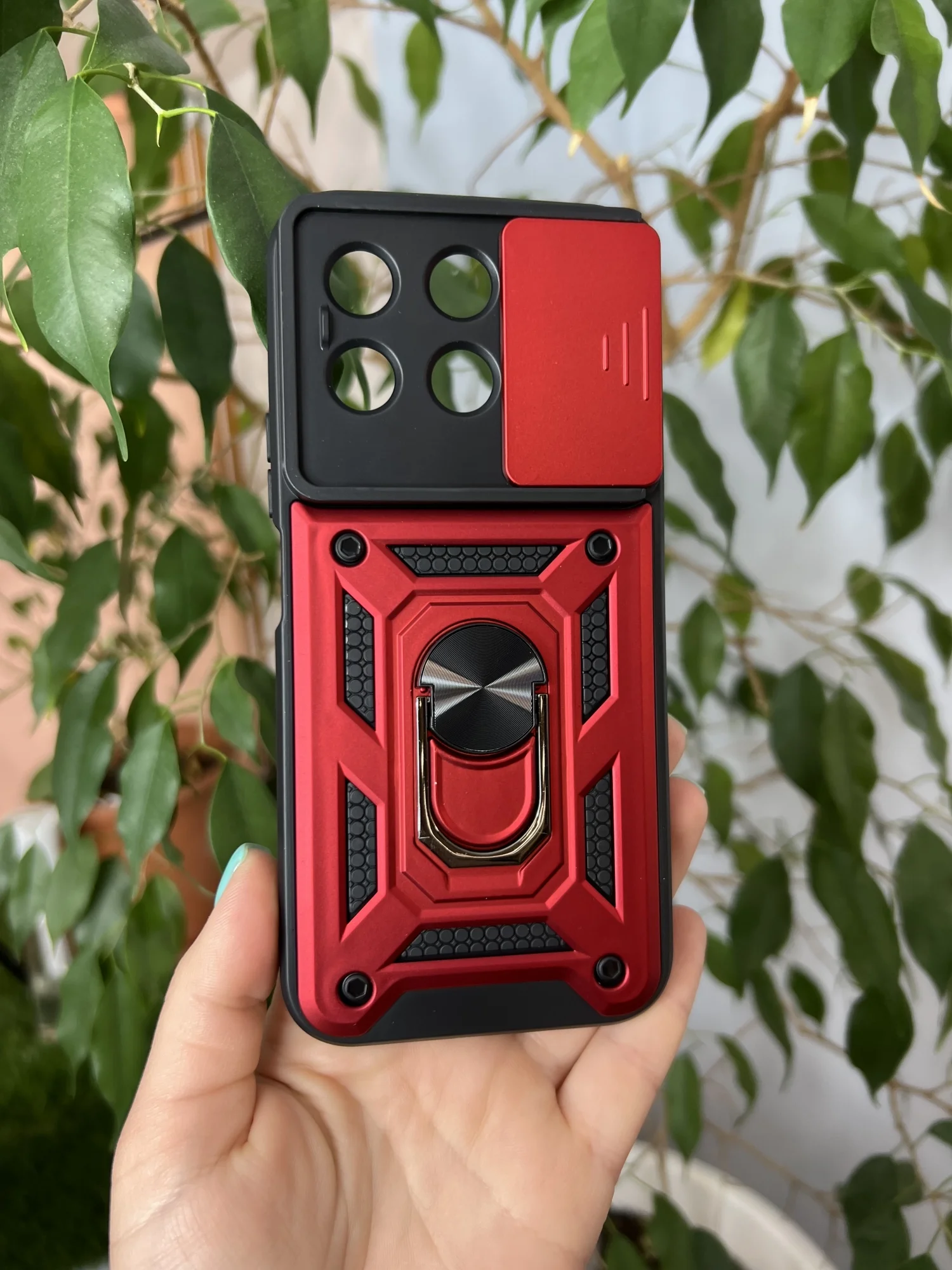 Красный чехол противоударный armors для Honor X8B / Хонор Х8В с защитой камеры