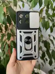 Серебряный чехол противоударный armors для Honor X8B / Хонор Х8В с защитой камеры