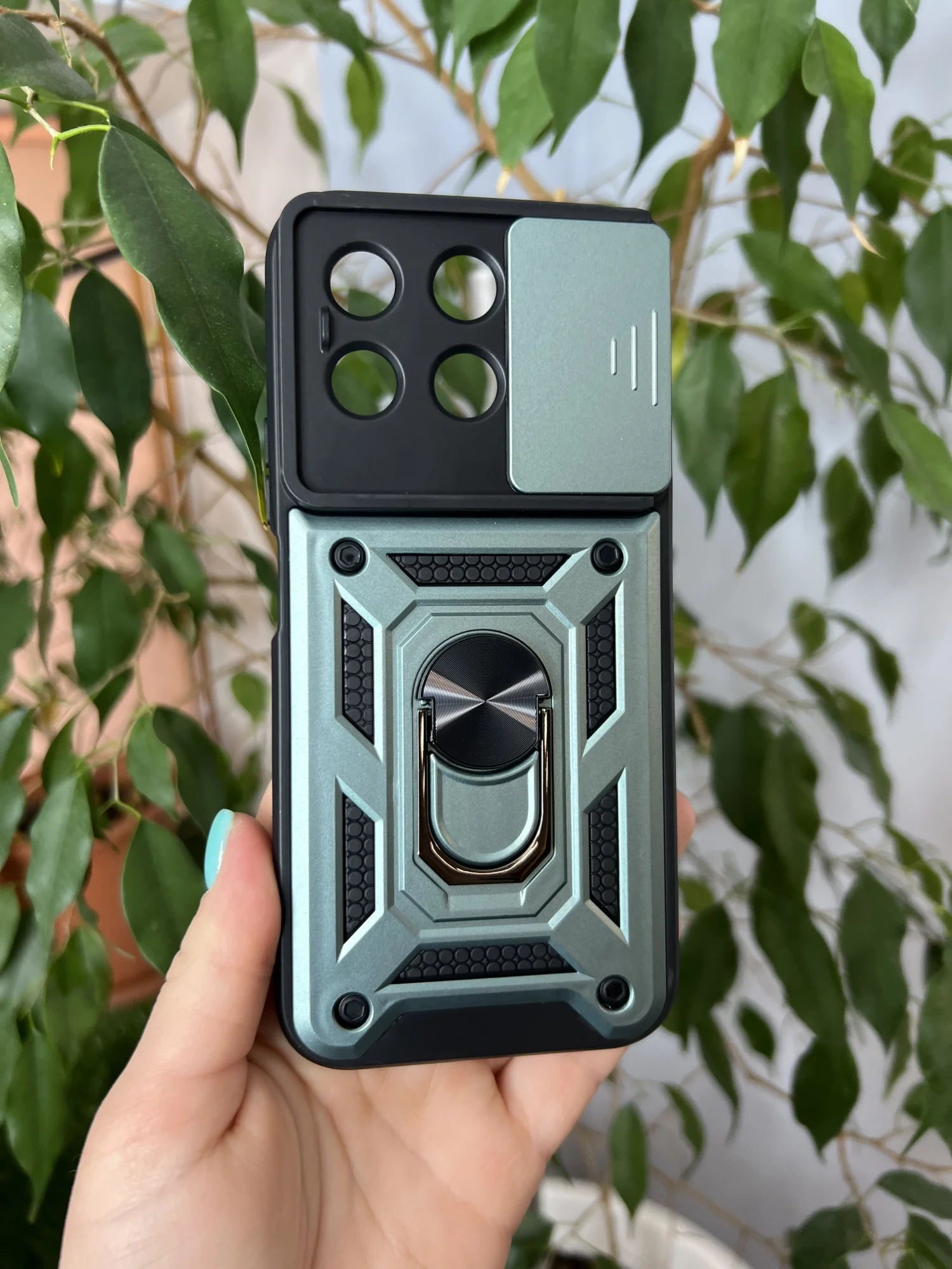 Зеленый чехол противоударный armors для Honor X8B / Хонор Х8В с защитой камеры