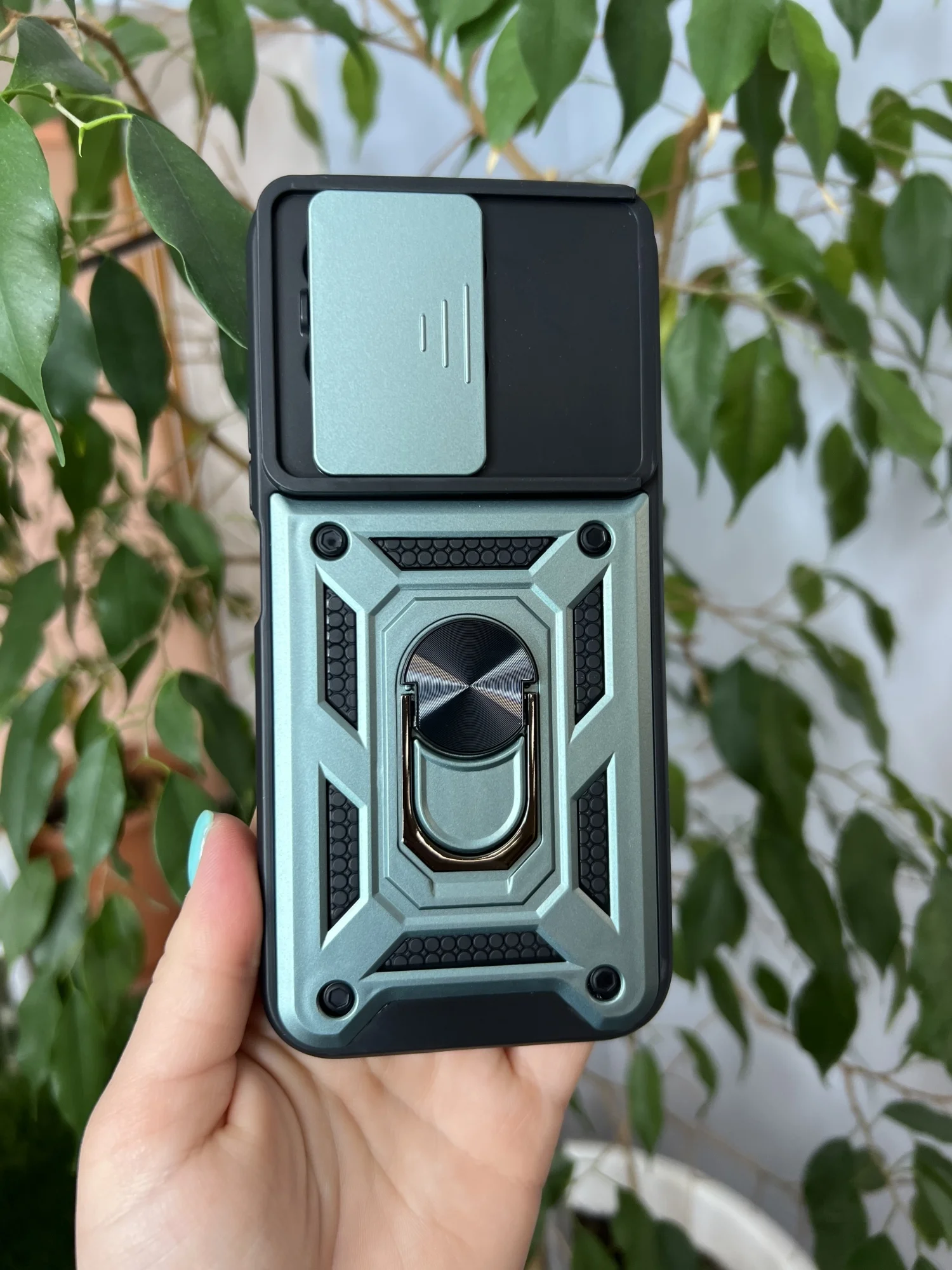 Зеленый чехол противоударный armors для Honor X8B / Хонор Х8В с защитой камеры