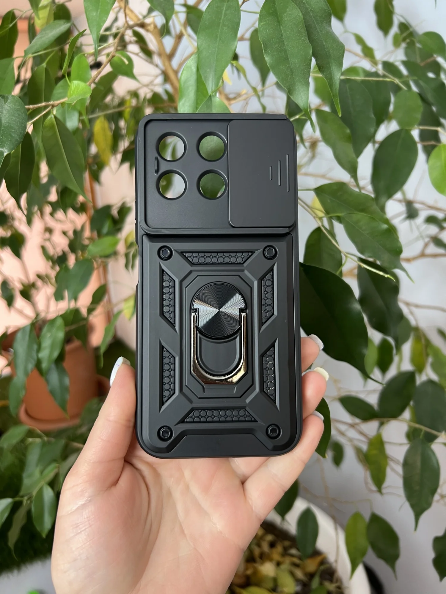 Черный чехол противоударный armors для Honor X8B / Хонор Х8В с защитой камеры