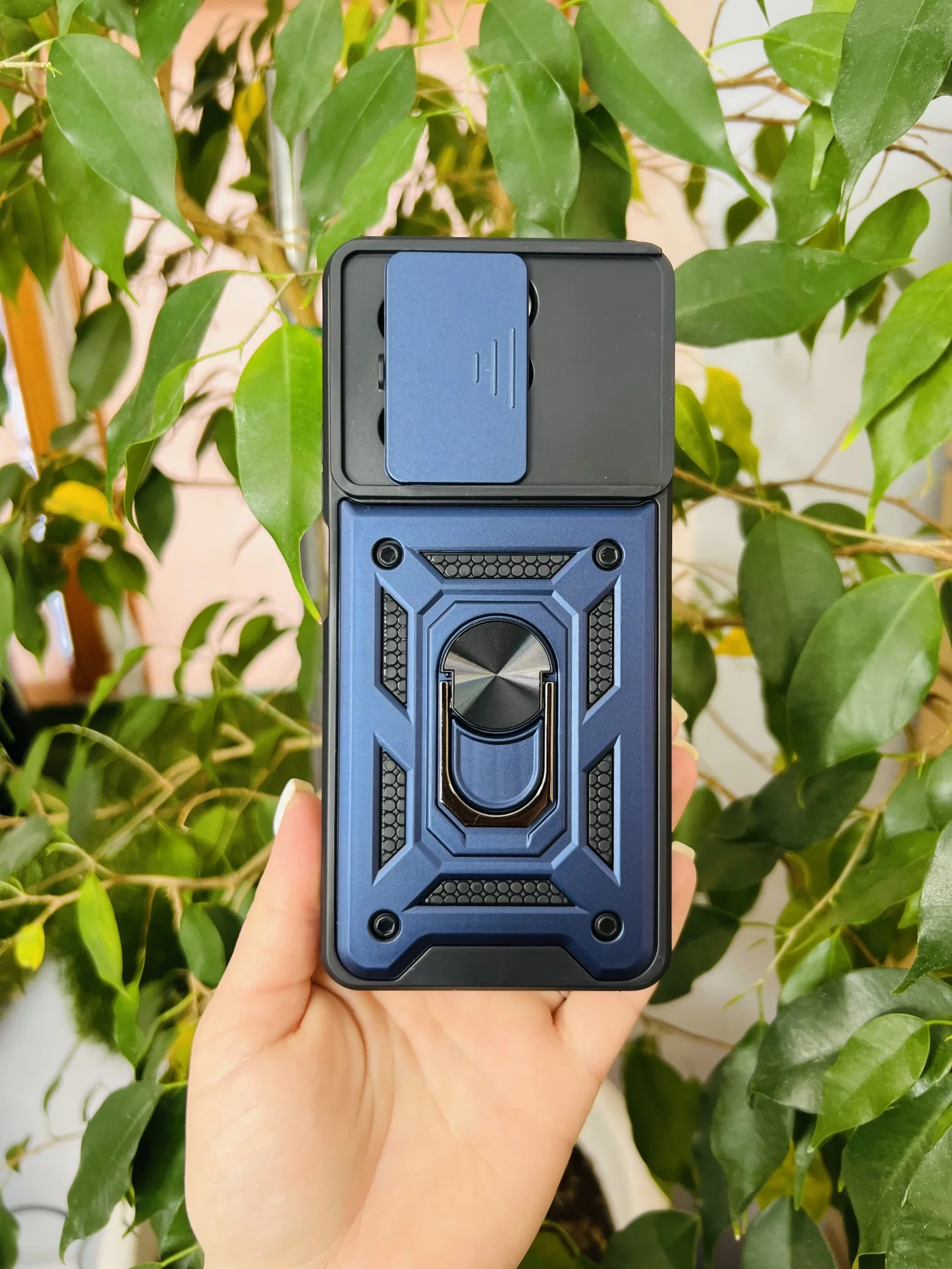 Темно-синий чехол противоударный для Infinix Hot 40 и 40 Pro/Инфиникс Хот 40 и 40 Про с защитой камеры