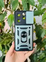 Зеленый чехол противоударный для Infinix Hot 40 и 40 Pro/Инфиникс Хот 40 и 40 Про с защитой камеры