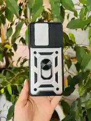 Серебряный чехол противоударный для Infinix Hot 40 и 40 Pro/Инфиникс Хот 40 и 40 Про с защитой камеры