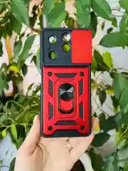 Красный чехол противоударный для Infinix Hot 40 и 40 Pro/Инфиникс Хот 40 и 40 Про с защитой камеры