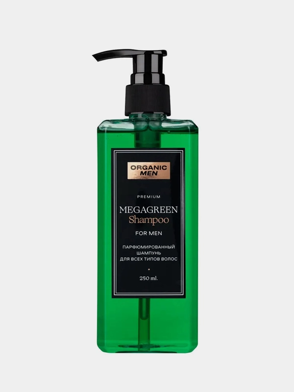 Парфюмированный шампунь для волос Organic Men MegaGreen, для всех типов волос, 250 мл