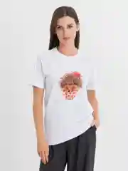 Белый футболка CoolPodarok "Графика. Ежик панкейк"