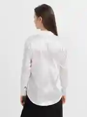 Белый рубашка женская шелковая