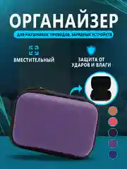Синий футляр, чехол, органайзер для наушников, проводов, зарядных устройств, флэшек, ключей